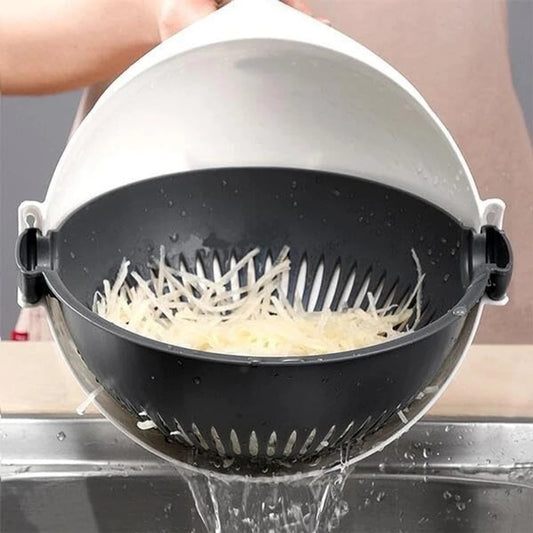 Multifunction Vegetable Cutter with Drain Basket Chopper Slicer